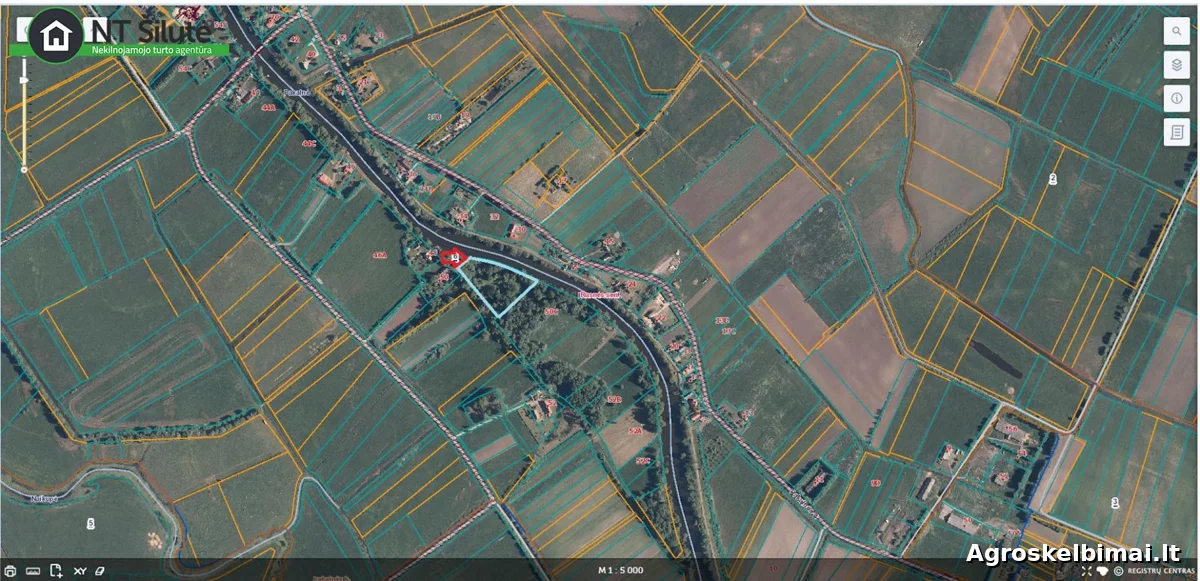 RUSNĖS SALOJE, PAKALNĖS KAIME PRIE PAKALNĖS UPĖS PARDUODAMAS ŽEMĖS ŪKIO PASKIRTIES ŽEMĖS SKLYPAS